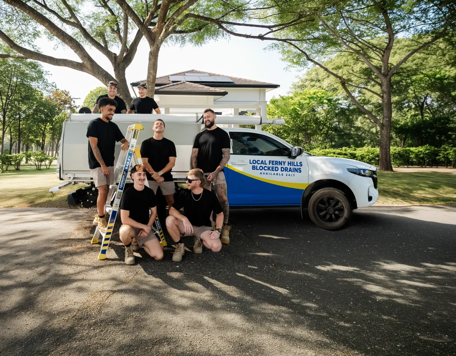 Local Ferny Hills Blocked Drains ute and team